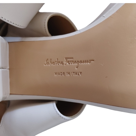 Salvatore Ferragamo Leather Strap Block Heels Shoes - Picture 10 of 16